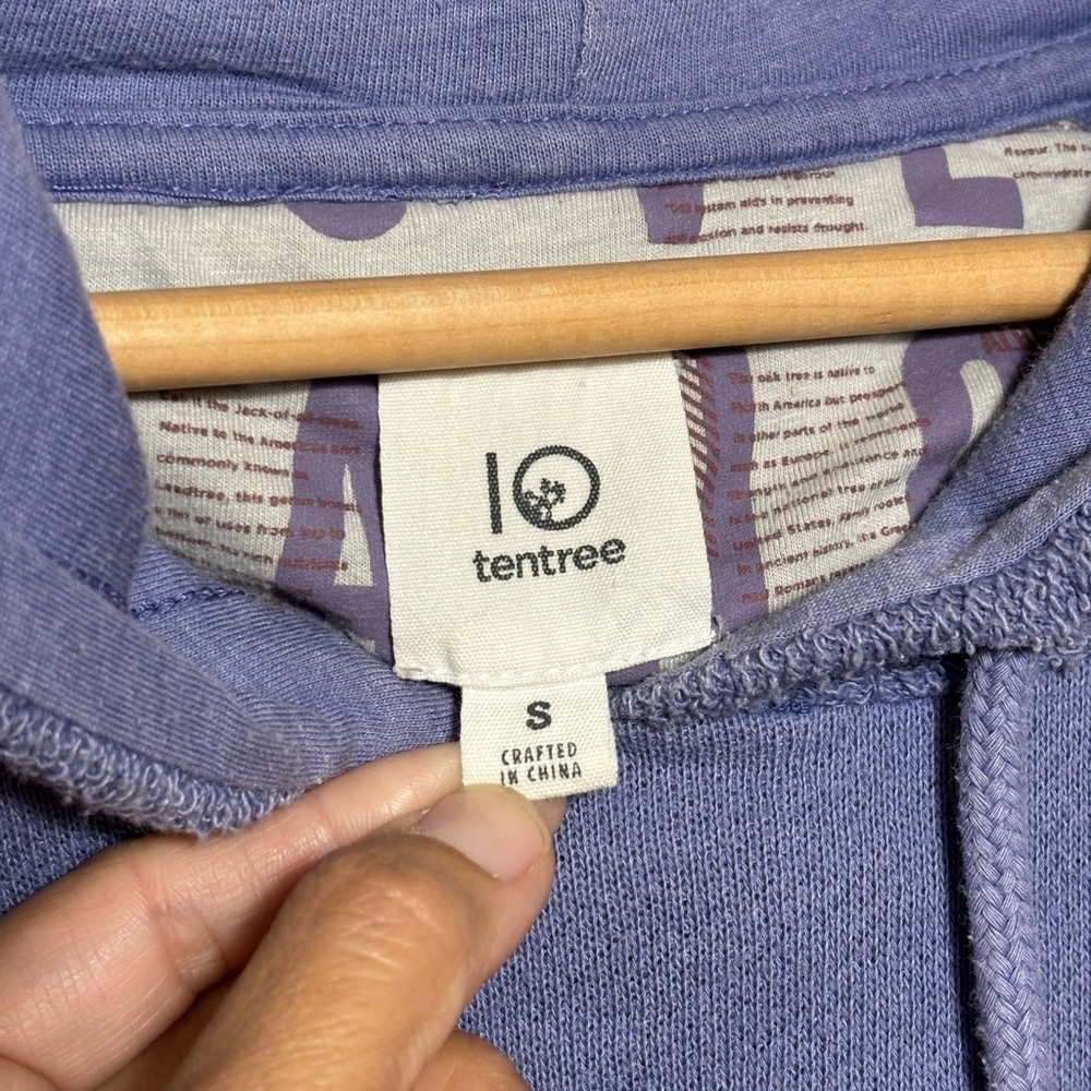 Tentree Hooded Sweatshirt Purple Size Small | Hoodie | Organic Cotton Blend | - Picture 4 of 7